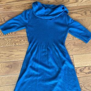 Blue knit dress